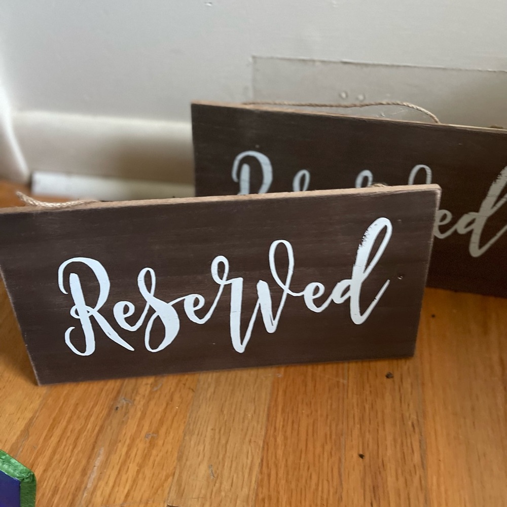 Wedding reserved signs